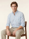 Men's Long Sleeve Geometric Shirt - Light Blue