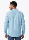 Men's Solid Linen Shirt - Light Blue