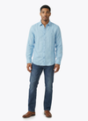 Men's Solid Linen Shirt - Light Blue