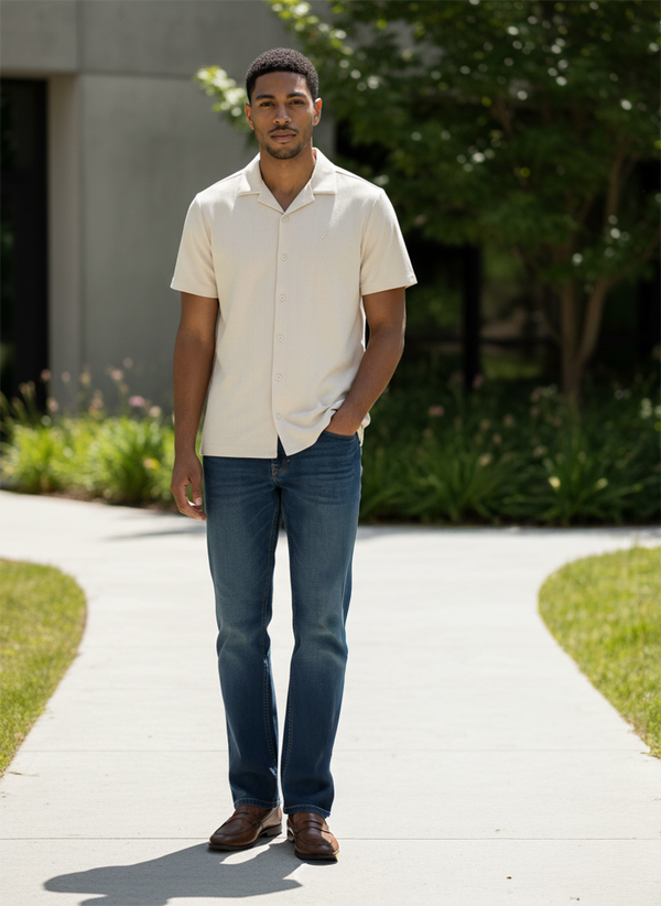 Men's Short Sleeve Shirt - Whispher White