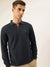 Nautica Men New Basics Navy Blue Regular Fit Long Sleeve Polo T-Shirt