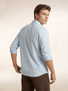 Men's Long Sleeve Striped Shirt - Light Blue