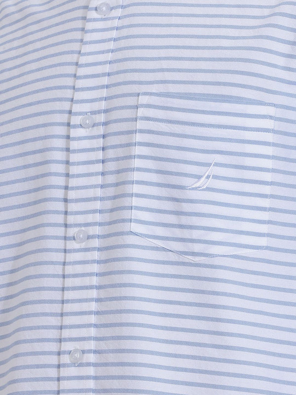 Men's Long Sleeve Striped Shirt - Light Blue