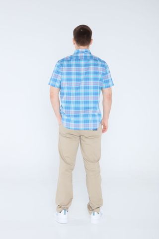 Plaid Poplin Short-Sleeve Shirt