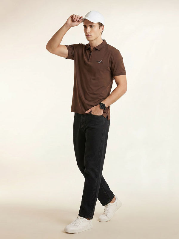 Men's Polo T-Shirt - Dark Brown