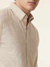 Men's Long Sleeve Windowpane Shirt - Beige
