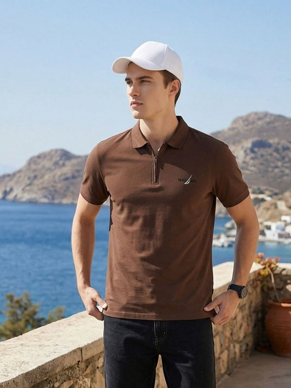 Men's Polo T-Shirt - Dark Brown