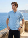 Men's Solid Polo T-Shirt - Light Blue