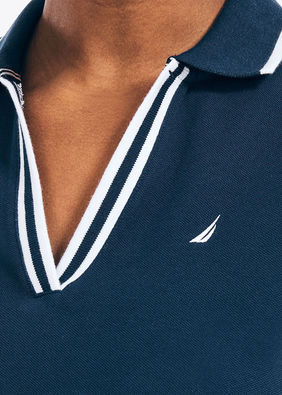 SUSTAINABLY CRAFTED OCEAN SPLIT-NECK POLO
