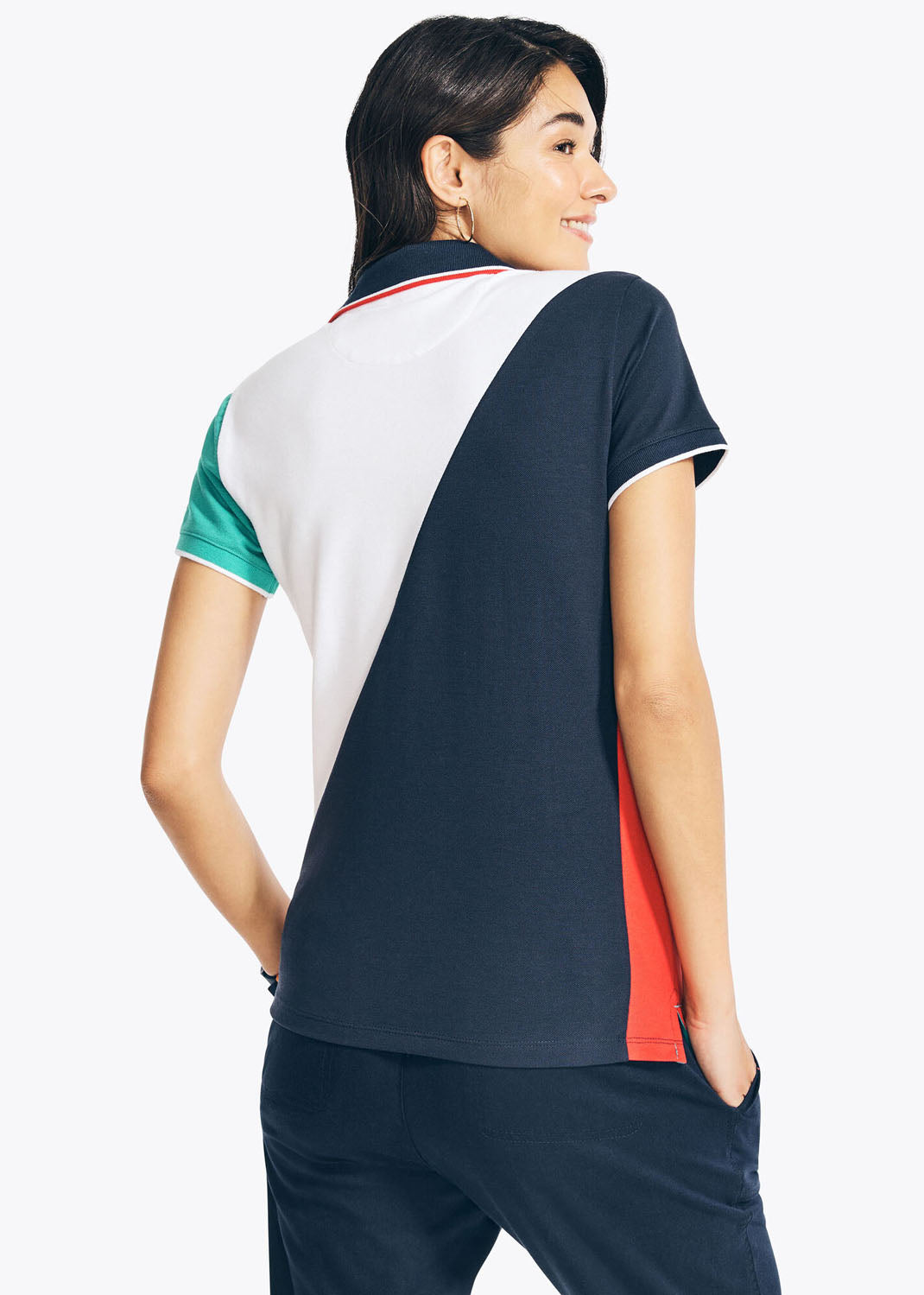 SUSTAINABLY CRAFTED COLORBLOCK SPLIT-NECK POLO