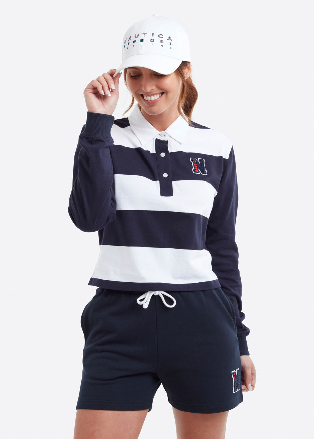 The Naryn Long Sleeved Cropped Rugby Shirt