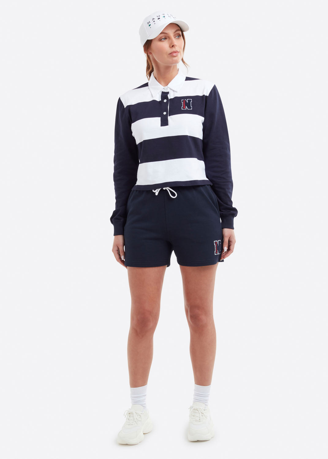 The Naryn Long Sleeved Cropped Rugby Shirt